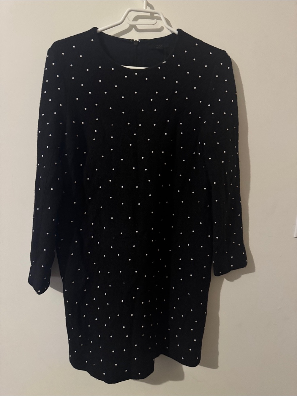 COS wool dot embellished dress
